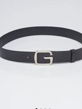 EUC AUTHENTIC Gucci Black Leather Belt Silver Buckle Size 90/36
